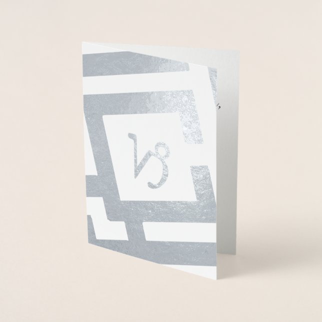 Stjärntecken Stenbocken Silver Anpassad text Folierat Kort (Framsida)