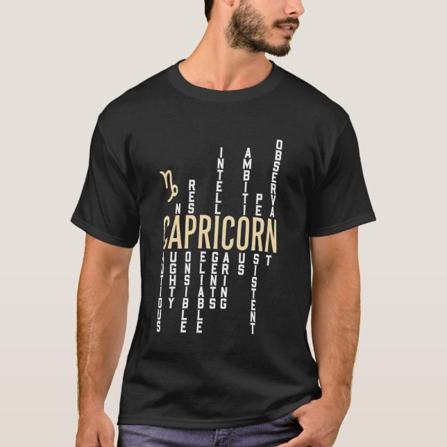 Stjärntecken Stenbocken Tecken Konstellation Födel T Shirt (Framsida)