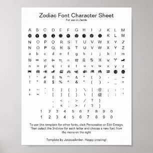 Stjärntecken Symbol Teckensnitt Karaktär Referens Poster