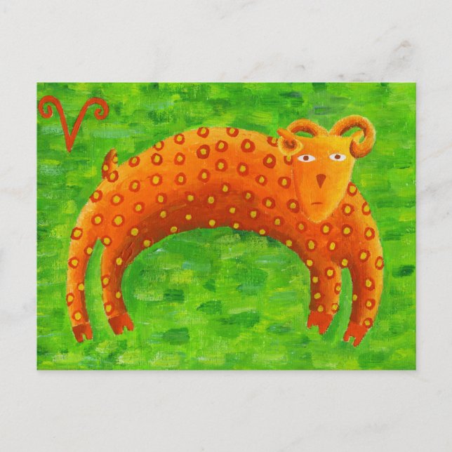 Stjärntecknet Aries Horoscope Zodiac Vykort (Framsida)