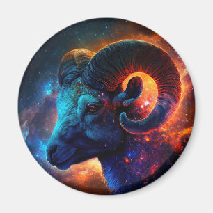 Stjärntecknet Aries Zodiac - Ingen text - Runt mag Magnet