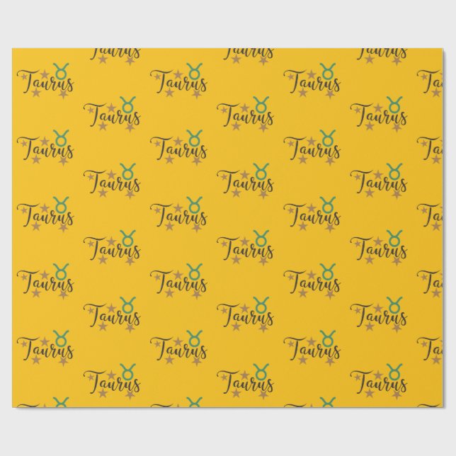 Stjärntecknet Figursättning av Papper Gult Bakgrun Presentpapper (Platt)