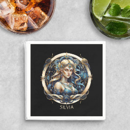 Stjärntecknet Guld Blue Virgin Zodiac  Våg Pappersservett