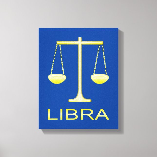 Stjärntecknet Libra Golden Scales Canvastryck (Framsida)