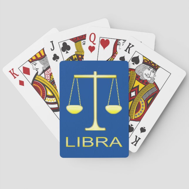 Stjärntecknet Libra Golden Scales Casinokort (Baksidan)