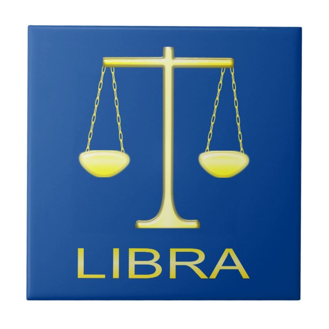 Stjärntecknet Libra Golden Scales Kakelplatta (Framsidan)