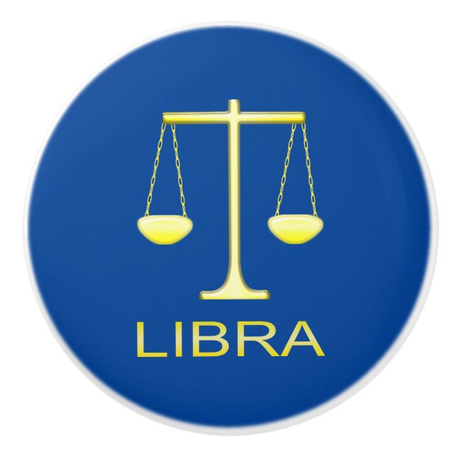 Stjärntecknet Libra Golden Scales Knopp (Framsidan)