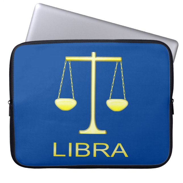 Stjärntecknet Libra Golden Scales Laptop Fodral (Framsidan)