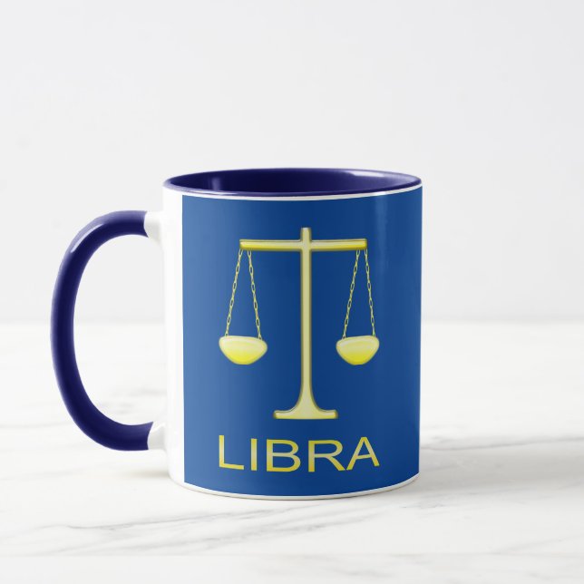 Stjärntecknet Libra Golden Scales Mugg (Vänster)