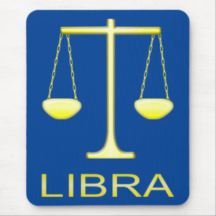 Stjärntecknet Libra Golden Scales Musmatta