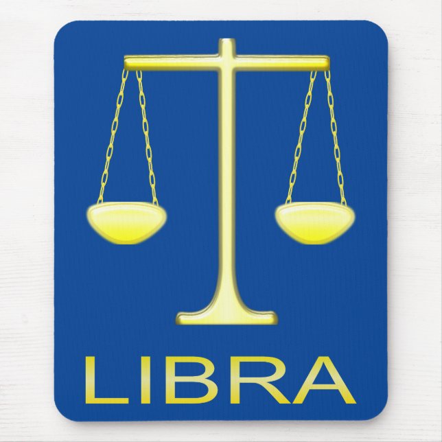 Stjärntecknet Libra Golden Scales Musmatta (Framsidan)