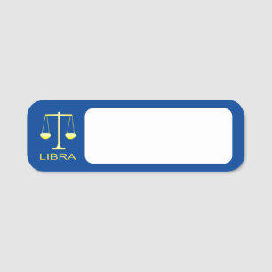 Stjärntecknet Libra Golden Scales Namnbricka
