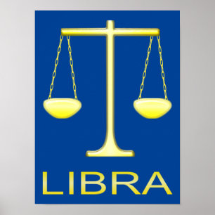 Stjärntecknet Libra Golden Scales Poster