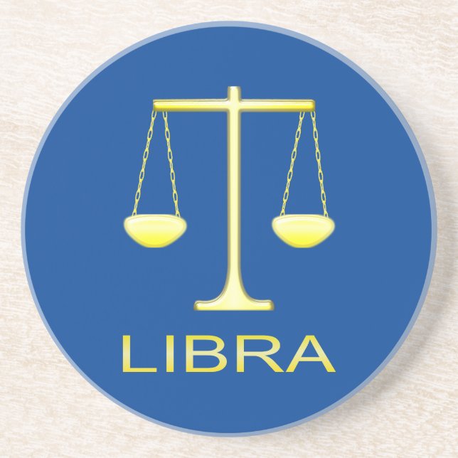 Stjärntecknet Libra Golden Scales Underlägg (Framsidan)