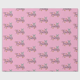 Stjärntecknet Taurus Figursätta Papper Rosa - bakg Presentpapper