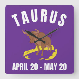 Stjärntecknet Taurus Fyrkantig Klocka