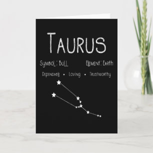 Stjärntecknet Taurus Horoscope Astrology Birthday Kort