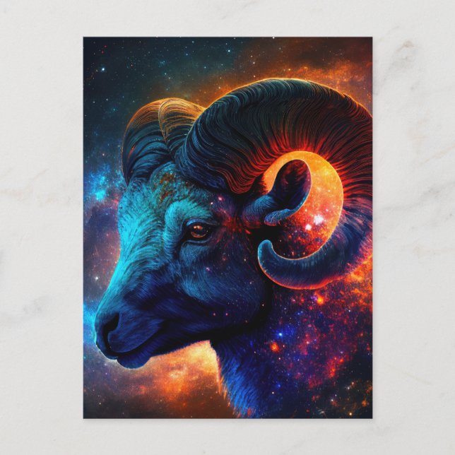 Stjärntecknet Vykort Aries Zodiac (Framsida)