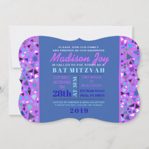 STJÄRNVÄGG Bar/Bat Mitzvah-inbjudan Lavendel Inbjudningar