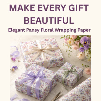 Stjärnviol blomsterinpackningspapper | Elegant trä Presentpapper
