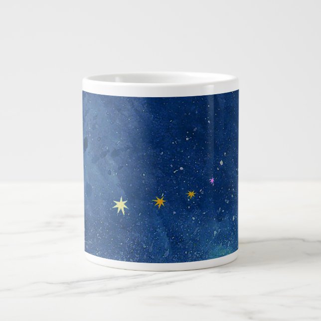 Stjärt himlar illustration jumbo mugg (Framsidan)