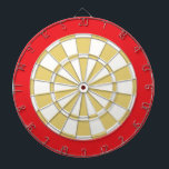 Stjärtbräde: Vit, Gammal Guld och Röd Piltavla<br><div class="desc">Vitt,  gammalt Guld och rött Färgad Dart Board Game,  inklusive 6 Brass Darts</div>