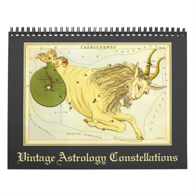 Stjärtediagram för vintagens astrologikonstellatio kalender (Omslag)