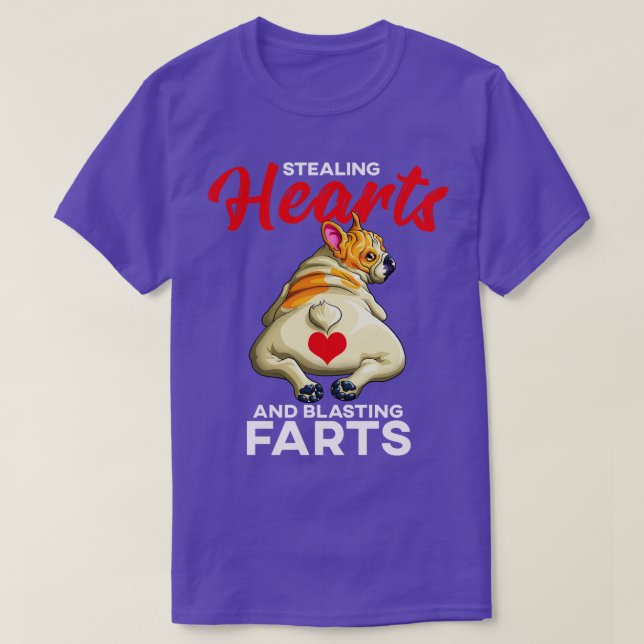 Stjärthjärnar och Blasting Farts Funny Pug Valen T Shirt (Design framsida)