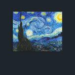 Stjärtkväll| Vincent Van Gogh Canvastryck<br><div class="desc">Konst kanvastryck av Starry Night (1889) av den nederländske konstnären Vincent Van Gogh. Det ursprungliga arbetet är en olja på arbetsytan som skildrar en kraftfull post-impressionistisk himlar natt i moody blå och gult. Klicka på Anpassa om du vill ändra arbetsytan storlekare eller anpassa designen.</div>