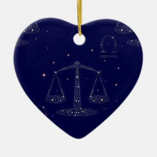 stjärtlibra julgransprydnad keramik