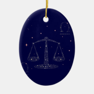 stjärtlibra julgransprydnad keramik