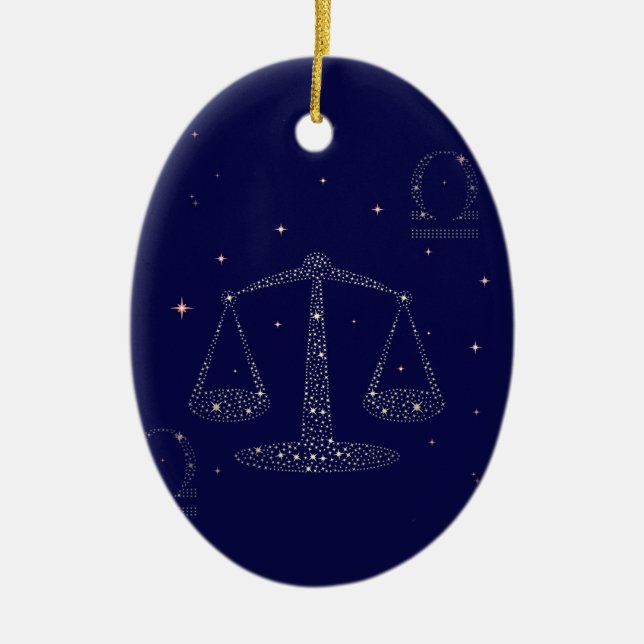 stjärtlibra julgransprydnad keramik (Framsidan)