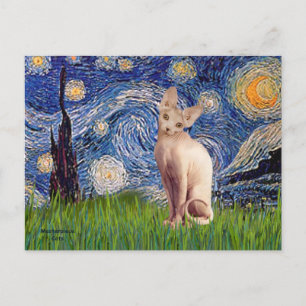Stjärtnatt - Cream Sphynx Cat Vykort