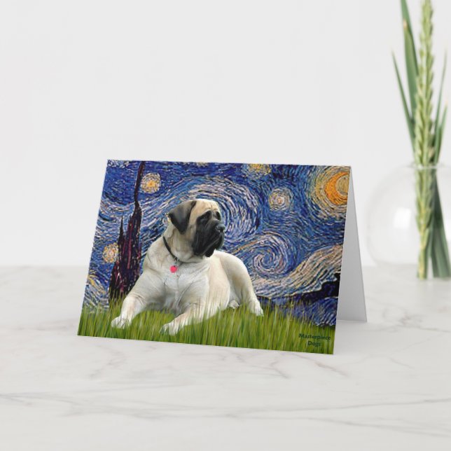Stjärtnatten - Bull Mastiff (ljuger ner) Kort (Framsida)