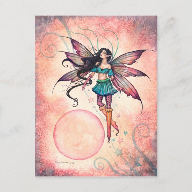 Stjärtstyrkort för Fairy Fantasy Art Postcard Vykort (Framsida)