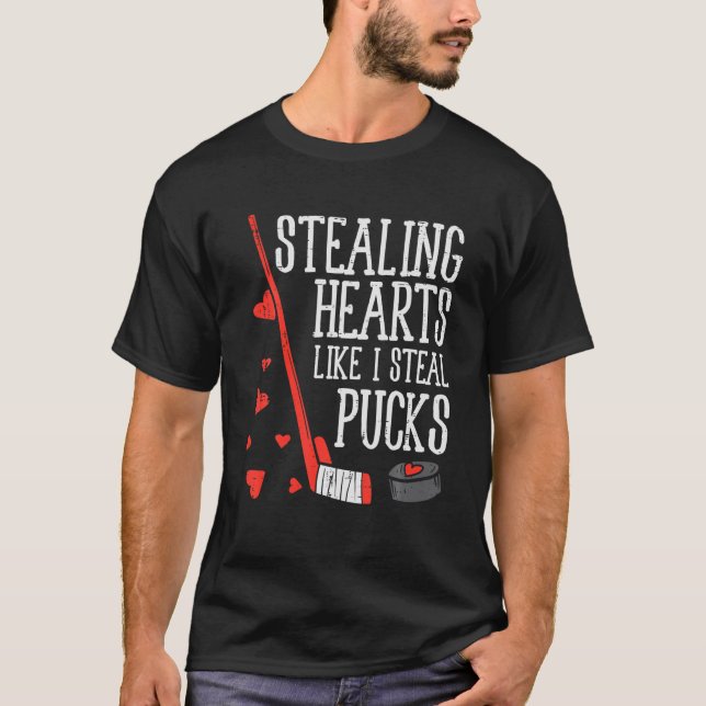 Stjärtvårtor som jag Steal Pucks Ice Hockey Vale T Shirt (Framsida)