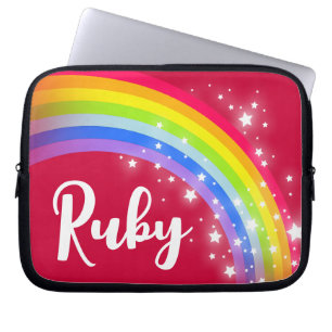 Stjärtvita stjärnor i namn ruby röd himlar laptop fodral