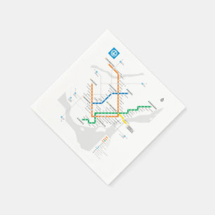 STM Montréal Metro Undergroundkarta ljus vit HD Pappersservett