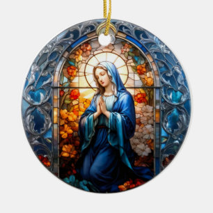 Stmålat glasvirus Mary Julgransprydnad Keramik