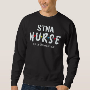 Stna Nurse Play Red Kärlek Heart Stethoscope Rn Nu Lång Ärmad Tröja