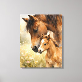 Sto & Föl Vattenfärg Under Hennes Ömma Blick  Canvastryck