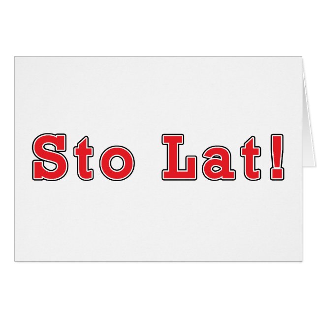 Sto Lat! Hälsningskort (Framsidan Horizontal)