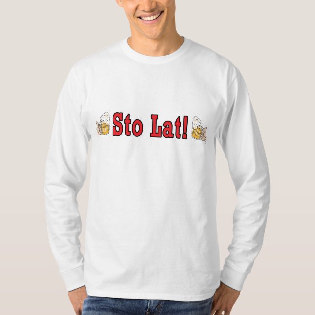 Sto Lat! Med Beer Mugg T-shirt (Framsida)