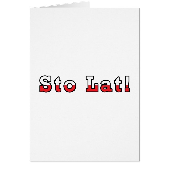 Sto Lat polska Flagga Hälsningskort (Framsidan)