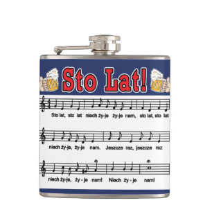 Sto Lat! Sång med öl Mugg Fickplunta