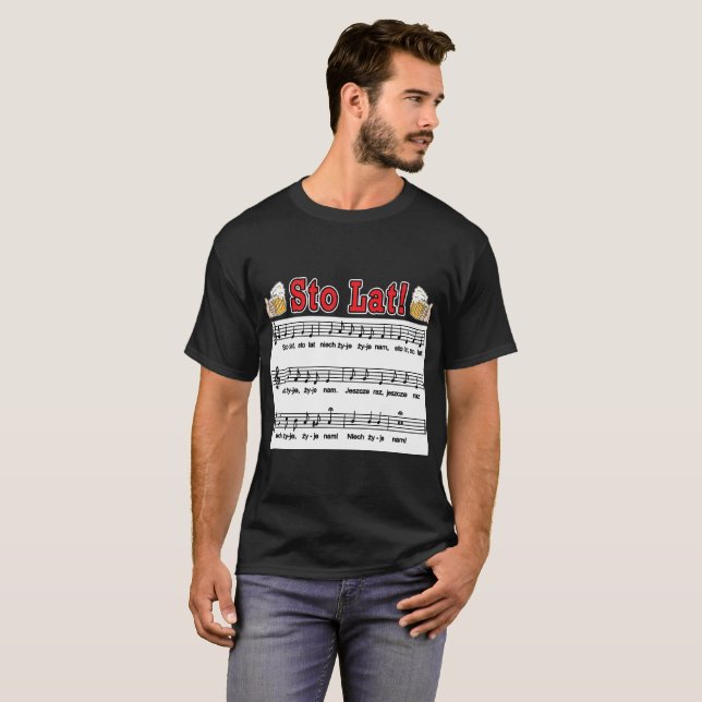 Sto Lat! Sång med öl Mugg T Shirt (Hel framsida)