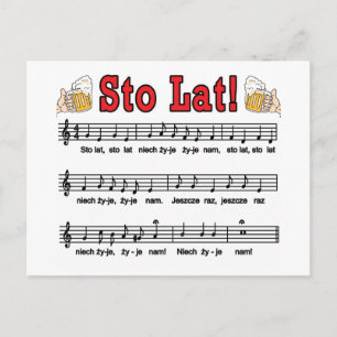 Sto Lat! Sång med öl Muggar Vykort
