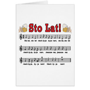Sto Lat! Sång med ölmuggar Hälsningskort