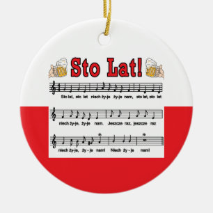 Sto Lat! Sång med ölmuggar Julgransprydnad Keramik