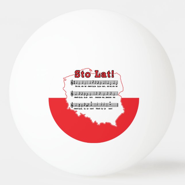 Sto Lat! Sång Polska Karta Pingisboll (Framsidan)